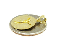 Load image into Gallery viewer, 14k yellow gold round Jesus pendant charm gift religious fine jewelry 0.63" 1.2g
