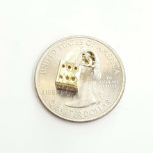 Load image into Gallery viewer, 14k yellow Gold 3D hollow dice Pendant charm gamble gift sport fine jewelry 0.9g

