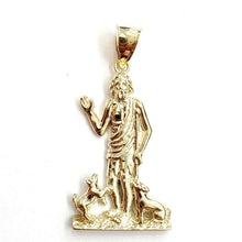 Load image into Gallery viewer, New 10k yellow gold saint Lazaro pendant charm fine religious gift jewelry 8.1g
