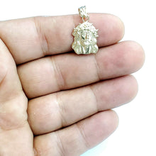 Load image into Gallery viewer, 10k yellow gold Tiny Jesus face head pendant charm fine religious jewelry 1.2g
