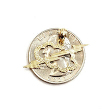 Load image into Gallery viewer, New 14k yellow gold cloud lightning bolt pendant charm gift fine jewelry 1g
