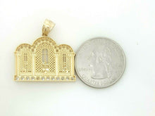 Load image into Gallery viewer, 14k two tone gold last supper pendant charm with zirconia religious jewelry 4.7g
