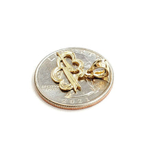 Load image into Gallery viewer, 14k yellow gold Tiny cloud lightning bolt pendant charm gift fine jewelry 0.8g
