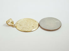 Load image into Gallery viewer, 14k yellow solid Gold Aztec mayan sun calendar azteca pendant jewelry 1.02" 3.6g
