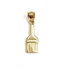 Load image into Gallery viewer, New 14k Yellow Gold paint brush Pendant charm painting tool fine jewelry 1.2g
