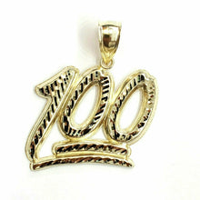 Load image into Gallery viewer, New 10K Solid Yellow Gold Diamond Cut One Hundred 100 Charm Pendant jewelry 6.6g
