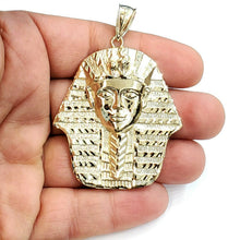 Load image into Gallery viewer, 10k yellow solid Gold Egyptian pharaoh king head Pendant jewelry fine gift 11.3g
