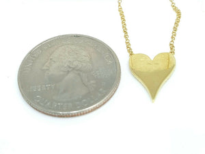 14k yellow Gold 0.21Ct Diamond heart necklace gift for her 18" adjustable chain