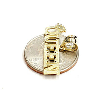 Load image into Gallery viewer, New 10k yellow Gold Queen Crown Tiara Pendant charm gift fine jewelry 1.6g
