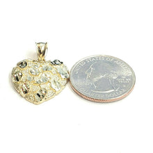 Load image into Gallery viewer, New 10k yellow gold nugget heart pendant charm fine gift  for women jewelry 2.6g
