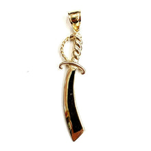 Load image into Gallery viewer, New 14k yellow Gold solid sword Machete Pendant charm gift fine jewelry 3.2g
