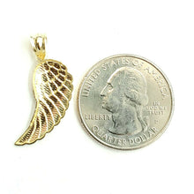 Load image into Gallery viewer, New 10k Yellow Gold Single Angel Wing Pendant Diamond Cut Unisex fine jewelry 1g
