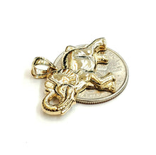 Load image into Gallery viewer, 14k yellow Gold elephant Pendant charm unisex fine gift good luck jewelry 3.5g
