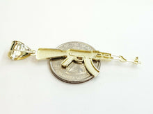 Load image into Gallery viewer, New 10k yellow Gold AK-47 machine gun rifle army Pendant charm fine jewelry 2.4g
