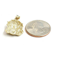 Load image into Gallery viewer, 10k yellow gold Jesus face head pendant charm fine religious jewelry unisex 2.5g
