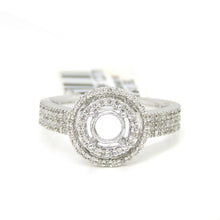 Load image into Gallery viewer, 0.40Ct Natural Diamond 14k White Gold Semi Mount halo Ring round center size 6.5
