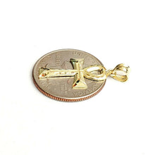 Load image into Gallery viewer, 10k yellow gold Egyptian ankh cross pendant charm fine religious jewelry 0.9g
