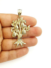 Load image into Gallery viewer, 10k yellow gold dollar sign money bag tree lucky pendant charm fine jewelry 6.7g
