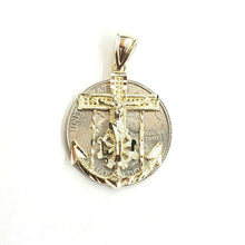 Load image into Gallery viewer, New 10k solid yellow Gold Jesus anchor and wheel Pendant charm fine jewelry 2.3g
