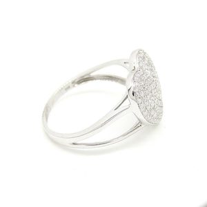 0.50Ct Natural Diamond In 14k white Gold Women's heart Ring fine gift Size 7.25