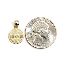 Load image into Gallery viewer, 14k yellow Gold tiny round seven wishes Friendship Pendant charm jewelry 1g

