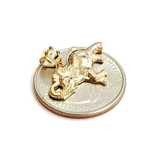 14k yellow Gold elephant Pendant charm unisex fine gift good luck jewelry 1.4g