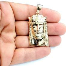 Load image into Gallery viewer, 10k yellow gold Jesus face crown head pendant charm fine religious jewelry 7.1g
