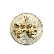 Load image into Gallery viewer, 14k yellow gold happy &amp; sad face theater act mask pendant fine jewelry 2.1g
