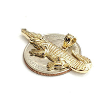 Load image into Gallery viewer, New 14k yellow Gold Alligator crocodile Pendant charm gift fine jewelry 3g
