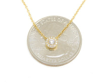 Load image into Gallery viewer, 14k yellow Gold 0.14Ct real Diamond necklace gift jewelry 18&quot; adjustable chain
