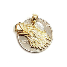 Load image into Gallery viewer, New 14k yellow Gold eagle Head Pendant charm gift fine jewelry unisex 3.1g
