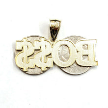 Load image into Gallery viewer, New 10k yellow Gold Boss dollar sign word Pendant charm fine gift jewelry 6.4g
