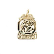 Load image into Gallery viewer, 14k yellow Gold Aquarius zodiac sign astrology Pendant charm fine jewelry 1.4g
