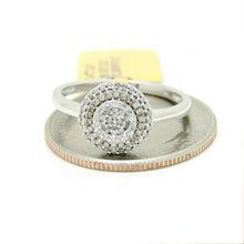 Load image into Gallery viewer, 0.28Ct Natural brown and white Diamond 14k White Gold women Ring 9.75mm Size 6.5
