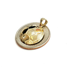 Load image into Gallery viewer, New 14k yellow Gold Soccer ball Pendant charm sport game fine jewelry gift 1.7g
