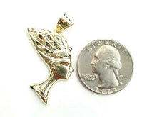 Load image into Gallery viewer, 10k yellow solid Gold Egyptian Nefertiti head queen Pendant fine jewelry 2.8g
