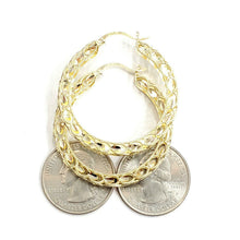 Load image into Gallery viewer, 10K yellow Gold 1.52" 4mm Turkish hoop Earrings Round fine jewelry 5.6g
