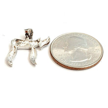 Load image into Gallery viewer, 14k white gold chai Hay Jewish kabbalah god pendant charm religious jewelry 2.4g
