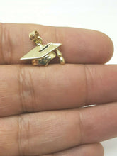 Load image into Gallery viewer, 14k yellow gold graduation hat pendant charm education high school jewelry 1.9g
