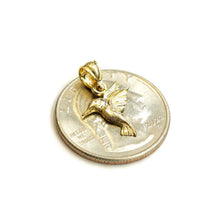 Load image into Gallery viewer, New 14k yellow Gold Tiny Solid Hummingbird Pendant charm gift fine jewelry 0.8g
