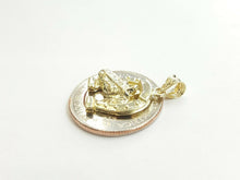 Load image into Gallery viewer, 10k yellow Gold horseshoe horse head Pendant lucky fine gift jewelry unisex 2.8g
