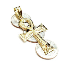 Load image into Gallery viewer, 10k yellow gold Egyptian ankh cross pendant charm fine religious jewelry 5.7g
