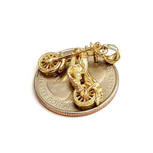 Load image into Gallery viewer, 14k yellow Gold 3D motorcycle Pendant charm sport bikers gift fine jewelry 3.5g
