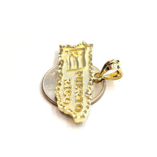Load image into Gallery viewer, New 10k yellow gold Puerto Rico outline map pendant charm gift fine jewelry 3.7g
