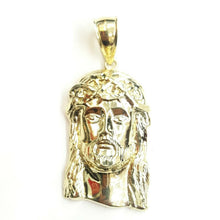 Load image into Gallery viewer, 10k yellow gold Jesus face head pendant charm fine gift religious jewelry 7.9g
