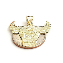 Load image into Gallery viewer, 10k yellow solid Gold Taurus bull zodiac Pendant charm fine gift jewelry 2.9g
