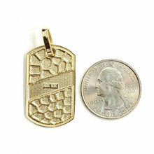 Load image into Gallery viewer, 10k yellow Gold solid men's nugget dog tag Pendant charm fine gift jewelry 4.2g
