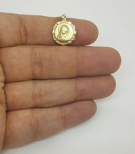 Load image into Gallery viewer, New 14k yellow gold round hollow virgin Mary Guadalupe pendant charm 0.60" 1.5g
