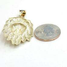 Load image into Gallery viewer, New 10k yellow solid Gold lion head face zodiac Pendant charm fine jewelry 5.9g

