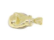 Load image into Gallery viewer, 10k yellow Gold boxing glove Pendant cubic zirconia gift sport fine jewelry 7.5g
